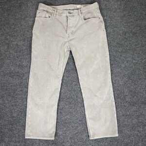 All Saints Corduroy Pants Mens 32x24 Grey Straight Fit Button Fly Mid Rise Adult